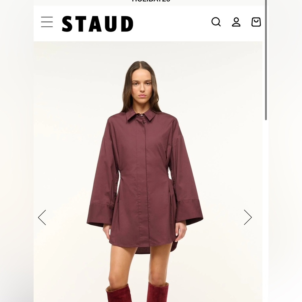 STAUD Cindy Dress Merlot Size M
